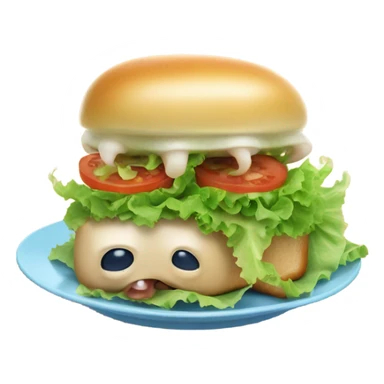 Squid eating sandwich  sticker