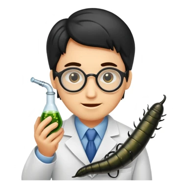 scientist with leech sticker