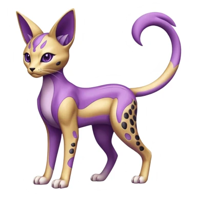 Espeon-Genesect-Mewtwo-Serval-Fakémon-hybrid-creature (full body)  sticker