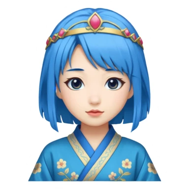 blue haired japanese princess sticker