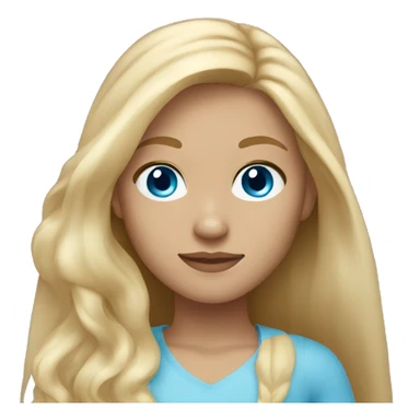 girl with blonde long hair and blue eyes and light tan skin tone  sticker