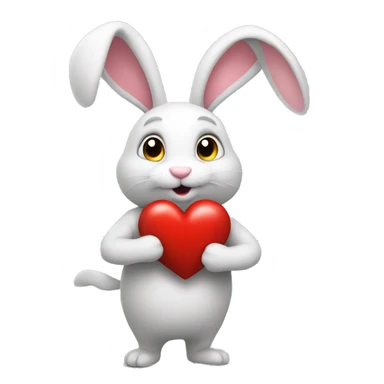The bunny pulls a heart with the inscription ROMA in his hands sticker