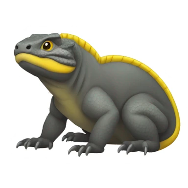 Komodo dragon dark grey and yellow  sticker