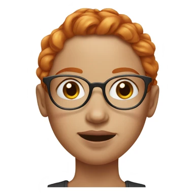 ginger woman with hazel eyes, glasses, septum, and eyebrow piercing and freckles sticker