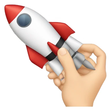 a hand holding a space rocket sticker