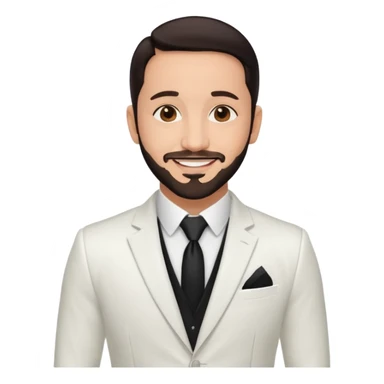 AJ McLean with white suit, dark brown hair sticker