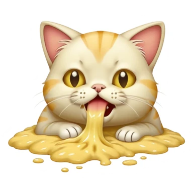 cat puking sticker