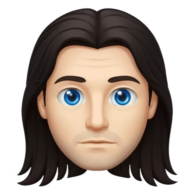 man with long hair sticker