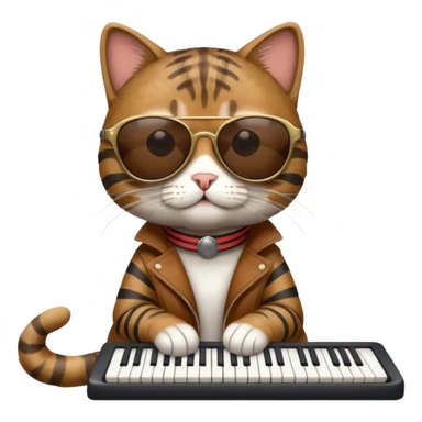 rockstar cat who plays keybord sticker