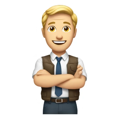 white guy looking happily at his watch sticker