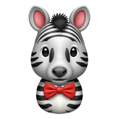 Zebra with red bow tie sticker