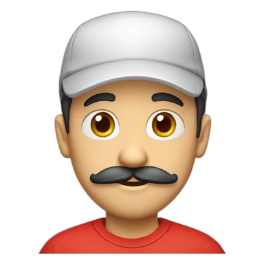 cartoon guy with mustache and red cap sticker