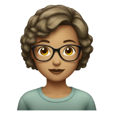 Girl with short hair and glasses sticker