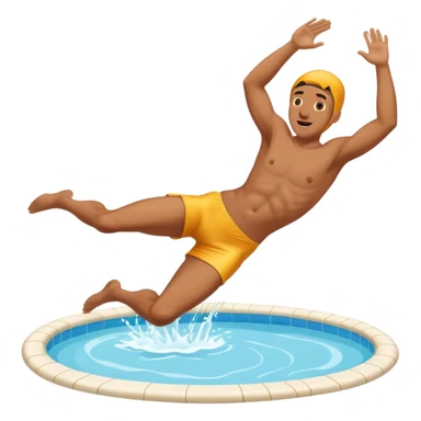 un hombre saltando a una piscina sticker