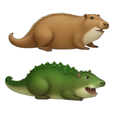 Capybara riding an alligator sticker