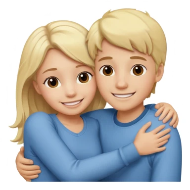 Boy and girl hugging each other in love sticker