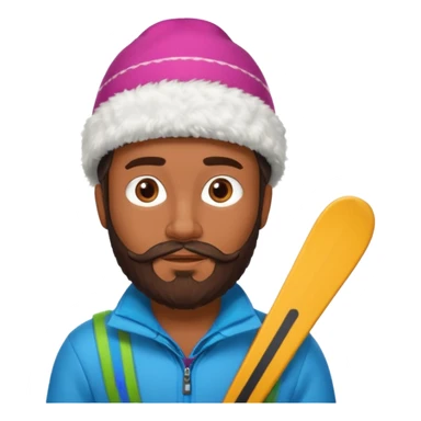 mexican guy with beard, ski hat, shirt sticker