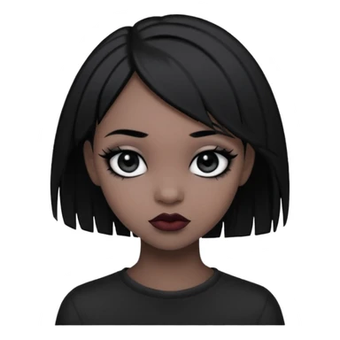 Emo black girl with black hair  sticker