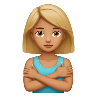 Arms crossed holding neck girl sticker