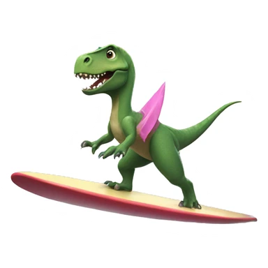 Dinosaur wearing a tutu while surfing  sticker