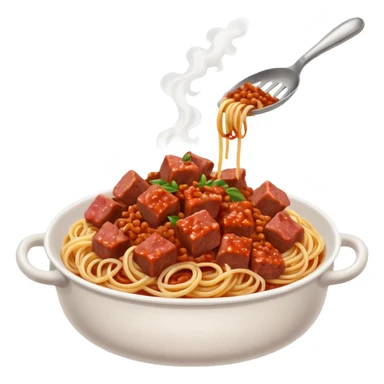spaghetti with bolognese sauce and diced meat pieces sticker