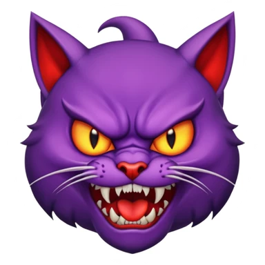Un gato enojado endiablado en morado😼👿 sticker