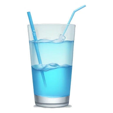 a glass of water and a straw sticker
