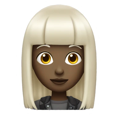 alien with platinum blonde fringe hair sticker