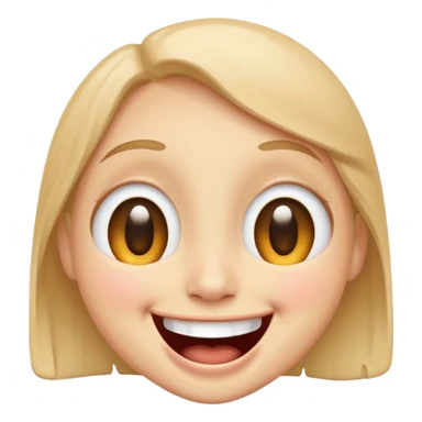 Emoji, laughing face with tears of joy, wide smile, big eyes sticker