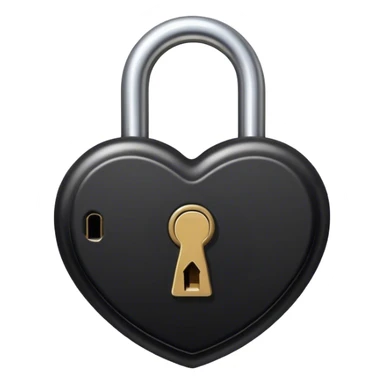 black vintage heart-shaped lock sticker