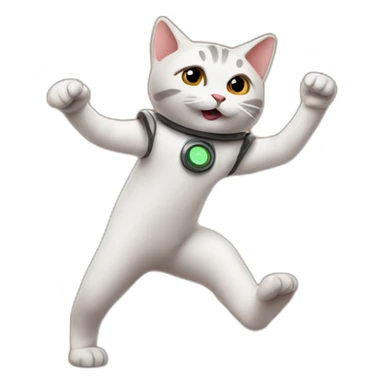 A cat dancing on mars sticker