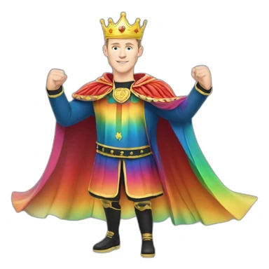 Jonathan Toews as a rainbow king with a royal robe on sticker