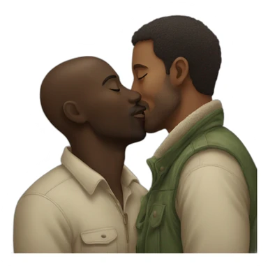 Hungarian man kissing African man sticker