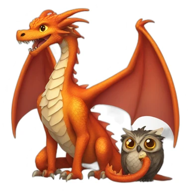 Dragon eating a owl sticker