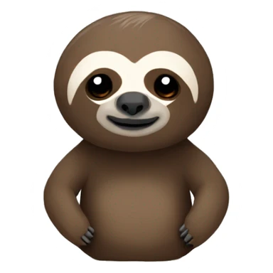 A little brown sloth, verry minimalistic, no white, only brown and black sticker