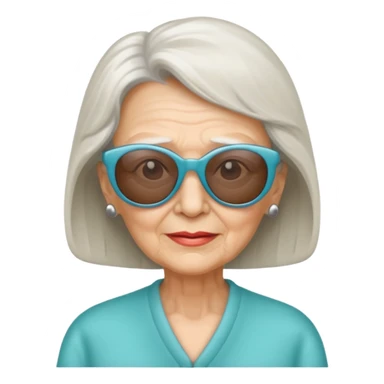 elderly woman with sunglasses sticker