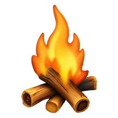 Bonfire: A small, crackling bonfire with soft flames and a hint of glowing embers. sticker
