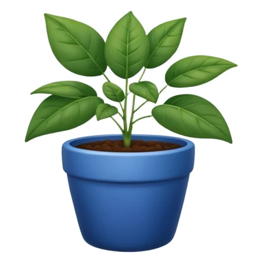 Plant in a blue pot sticker