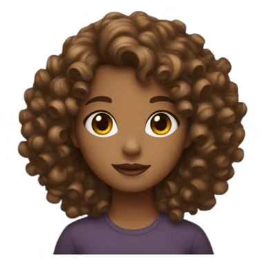 The girl artist has curly brown hair sticker