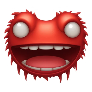 A round red monster with one eye smiling sticker