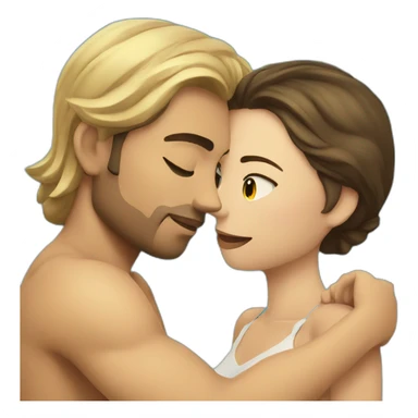 young metis Man and white woman hug love at the beach sticker
