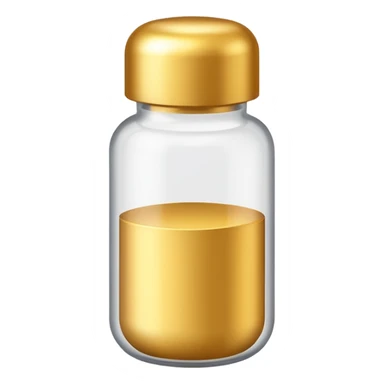 gold pill bottle and white sticker