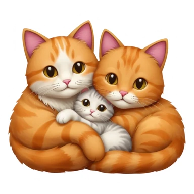 6 cats snuggling sticker