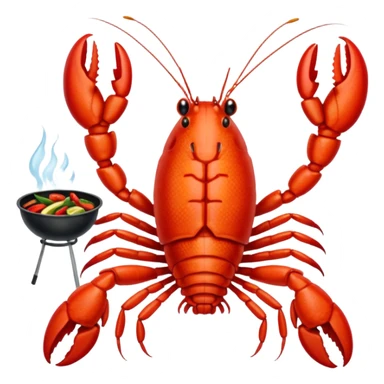 Crayfish cooking a bbq sticker