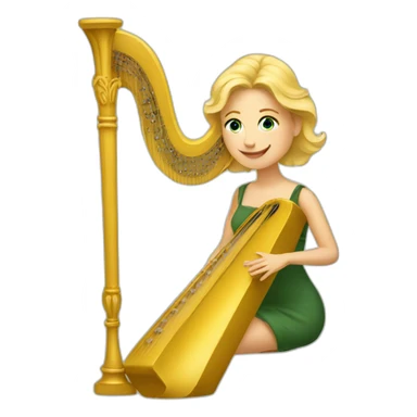blond woman harpist sticker