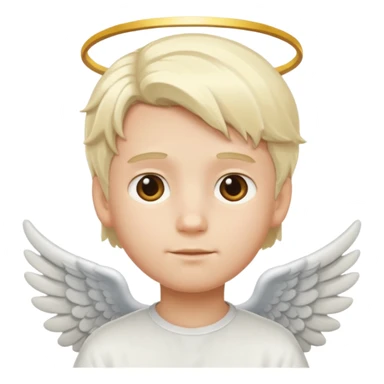 Blond white hair angel boy emoji sticker