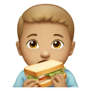 Baby eating sandwich  sticker