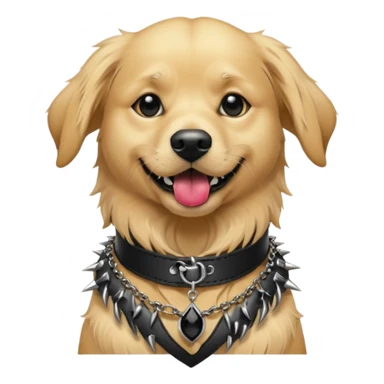 golden retriever dog wearing goth accessories sticker