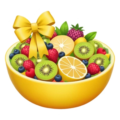 fruit salad yellow bow sticker