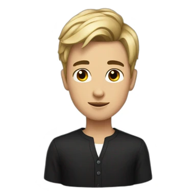 Boy with black hair and rich style sticker